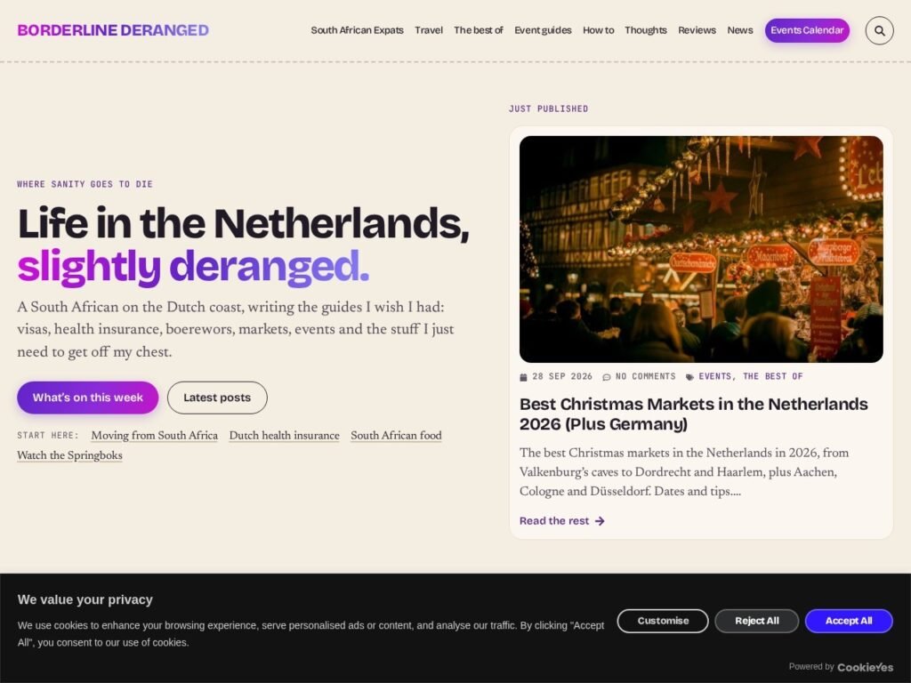 Borderline Deranged website designed and built by Lekker Creative