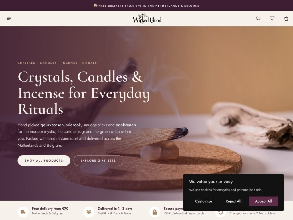 Wicked Good website designed and built by Lekker Creative